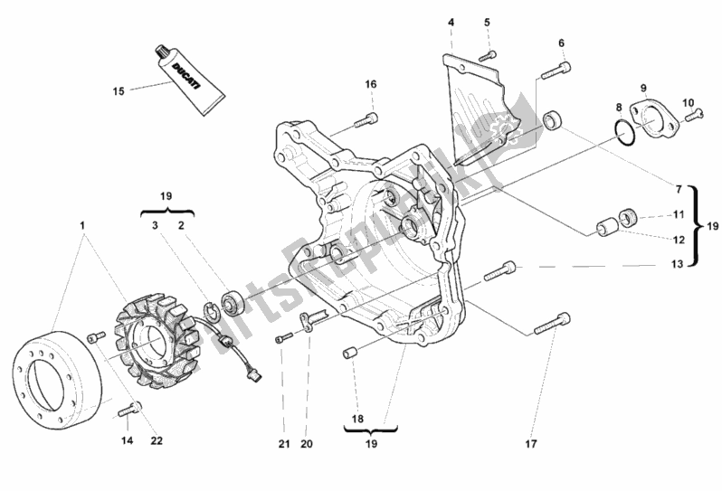 Toutes les pièces pour le Couvercle De Générateur du Ducati Monster 600 Dark 1999